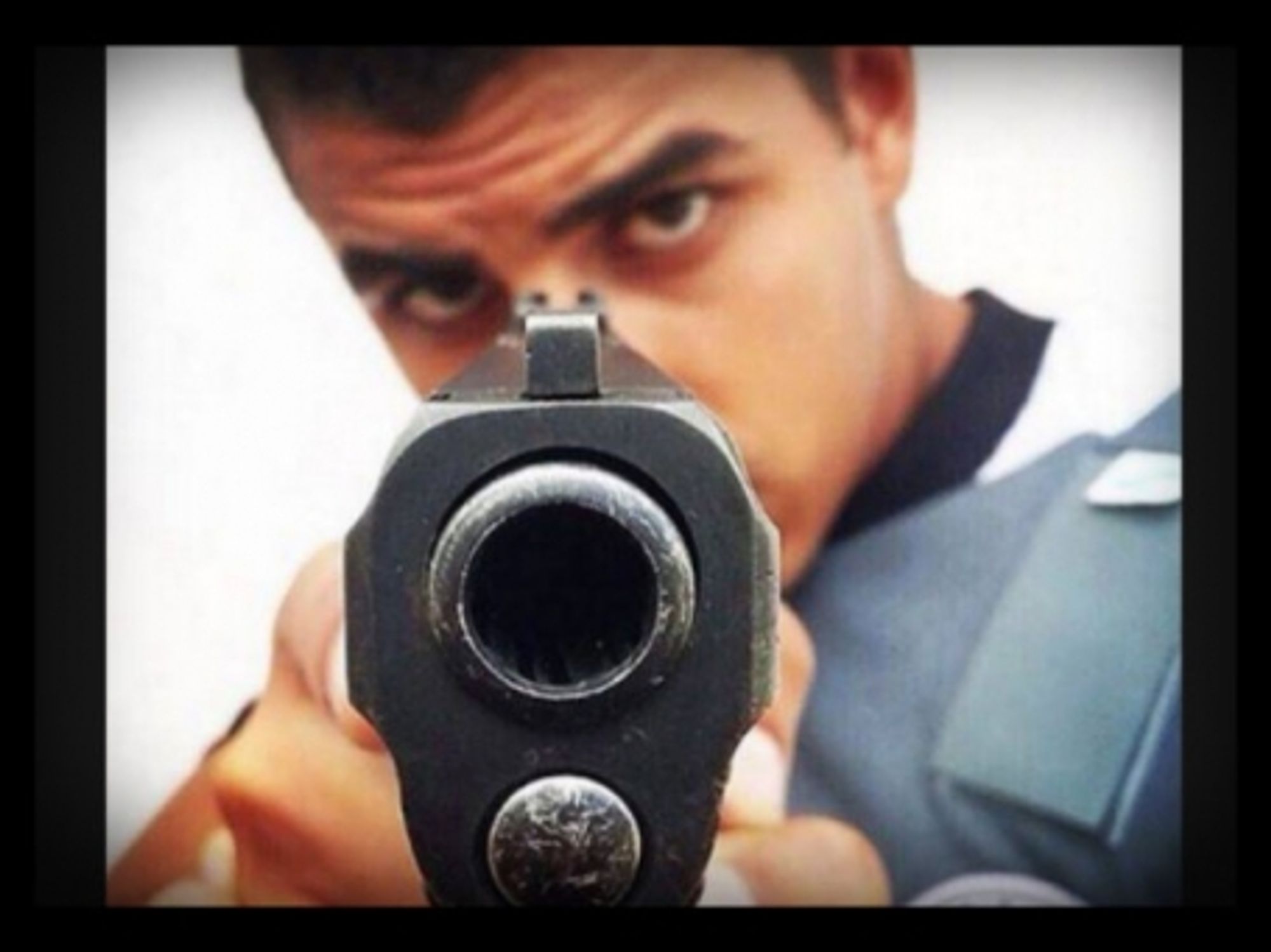 Brazilian police officer sends a message