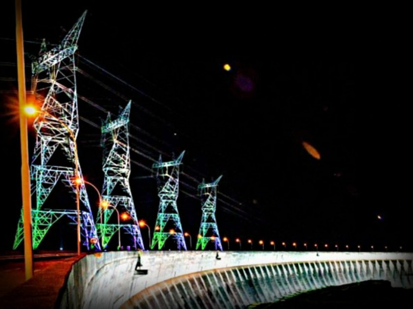 Brazil's Itaipu dam illuminated