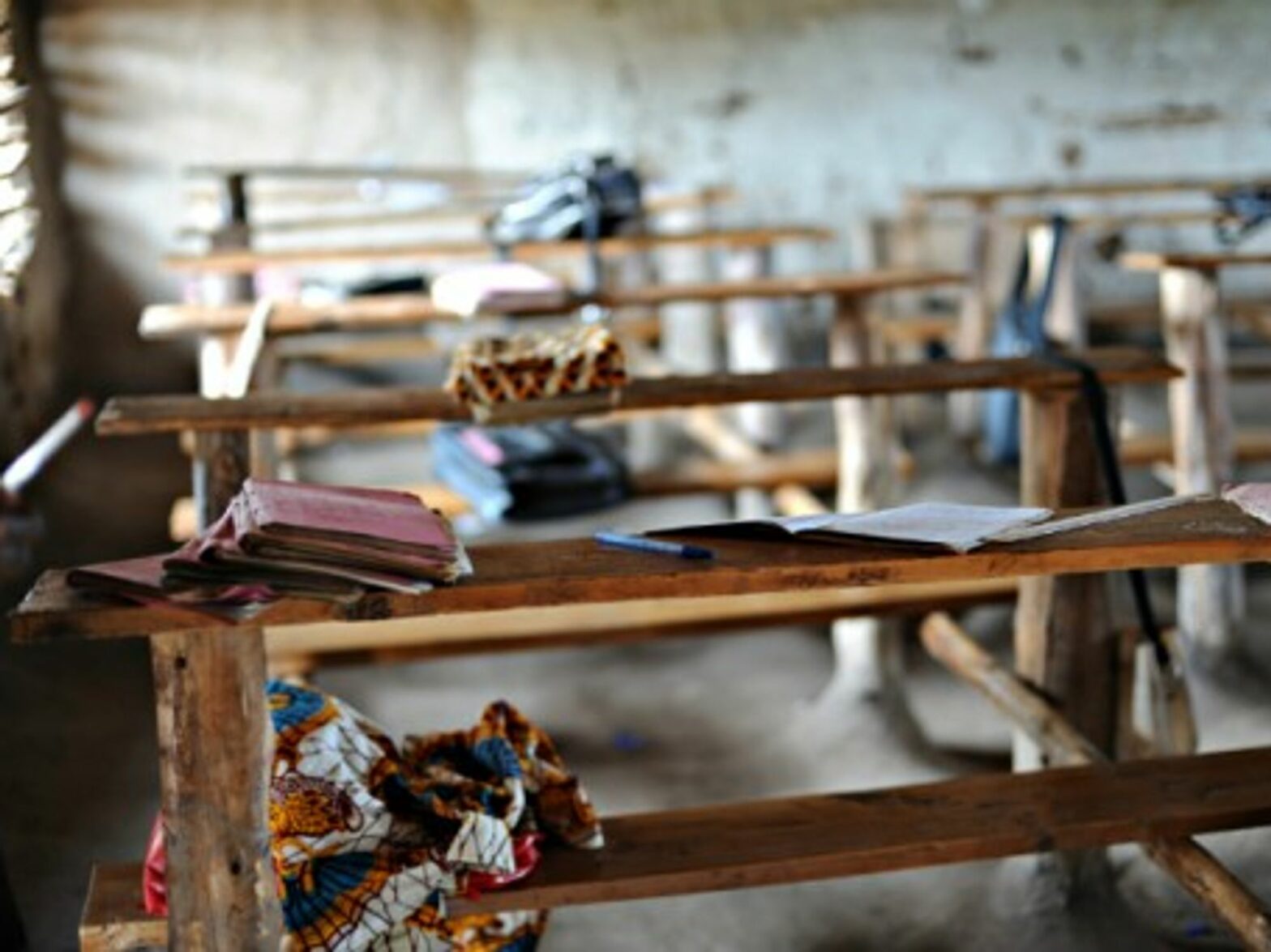 Break time at a school in DRC