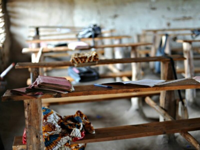 Break time at a school in DRC