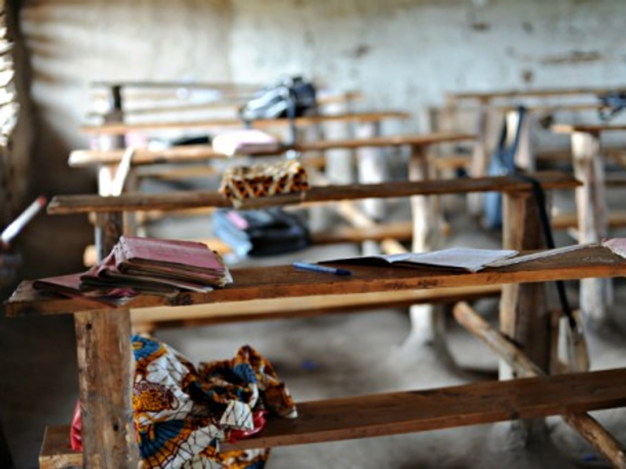 Break time at a school in DRC