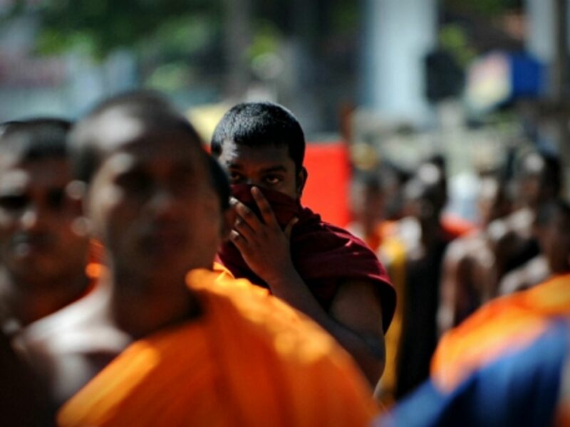 Buddhists monks in Colombo, Sri Lanka