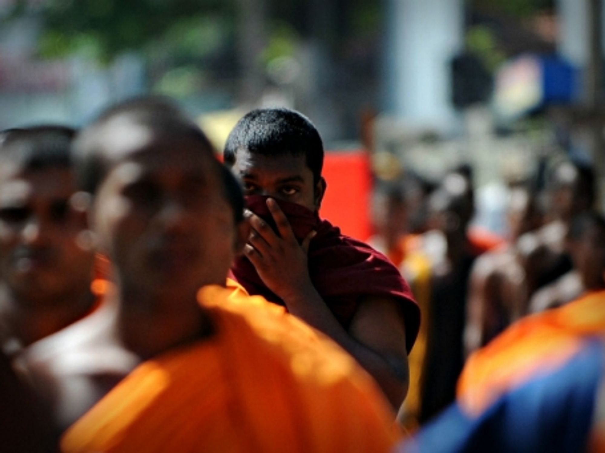Buddhists monks in Colombo, Sri Lanka