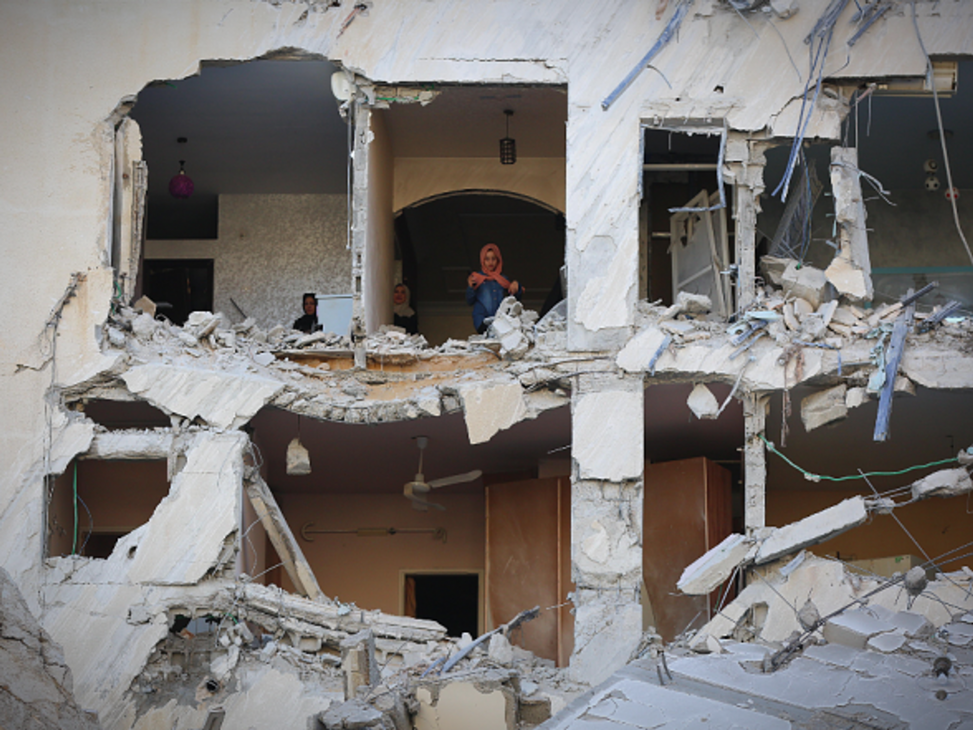 Building damaged by airstrikes in Gaza on May 12