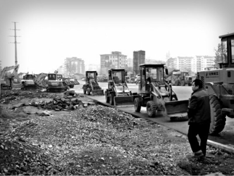 Bulldozers in Shimen, in China's Hunan Province