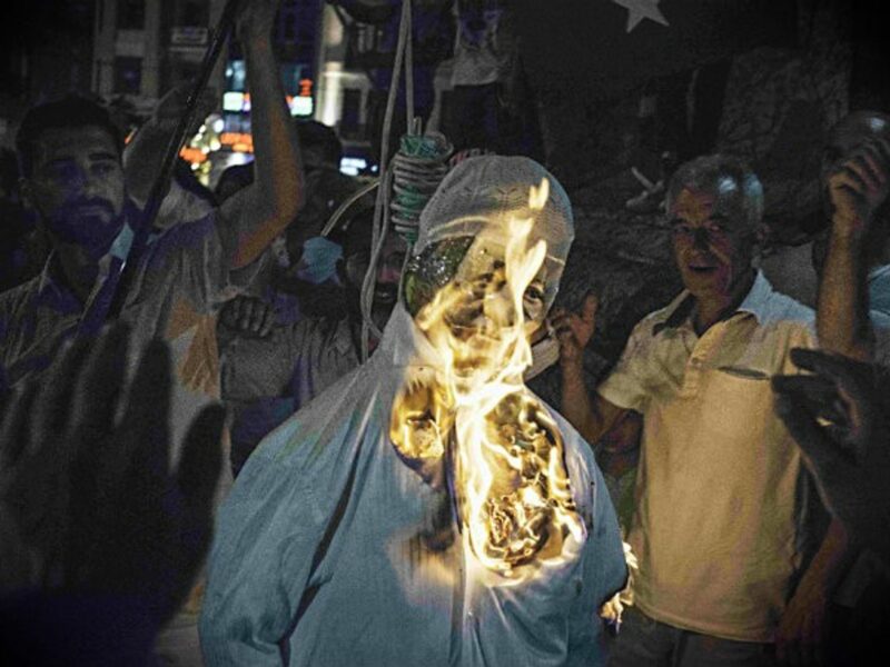 Burning Gulen in effigy in Istanbul after failed July 15 coup