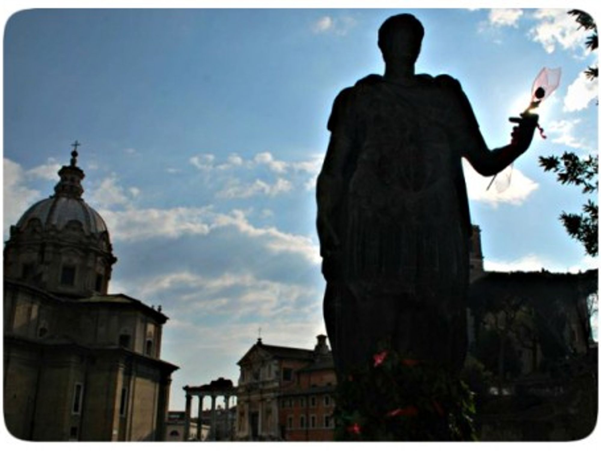 Caesar statue on Rome's Via dei Fori Imperiali