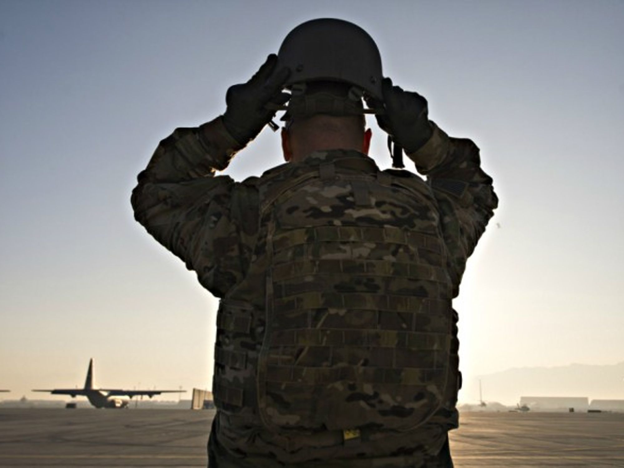 Calling it a day at the U.S. Bagram Air Base in Afghanistan