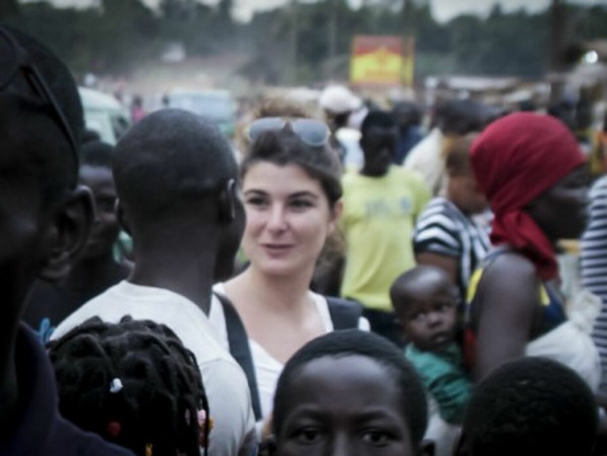 Camille Lepage in March 2014 in a market in Bangui, capital of the Central African Republic. Photo: Christian Putsch