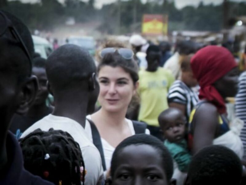 Camille Lepage in March 2014 in a market in Bangui, capital of the Central African Republic. Photo: Christian Putsch