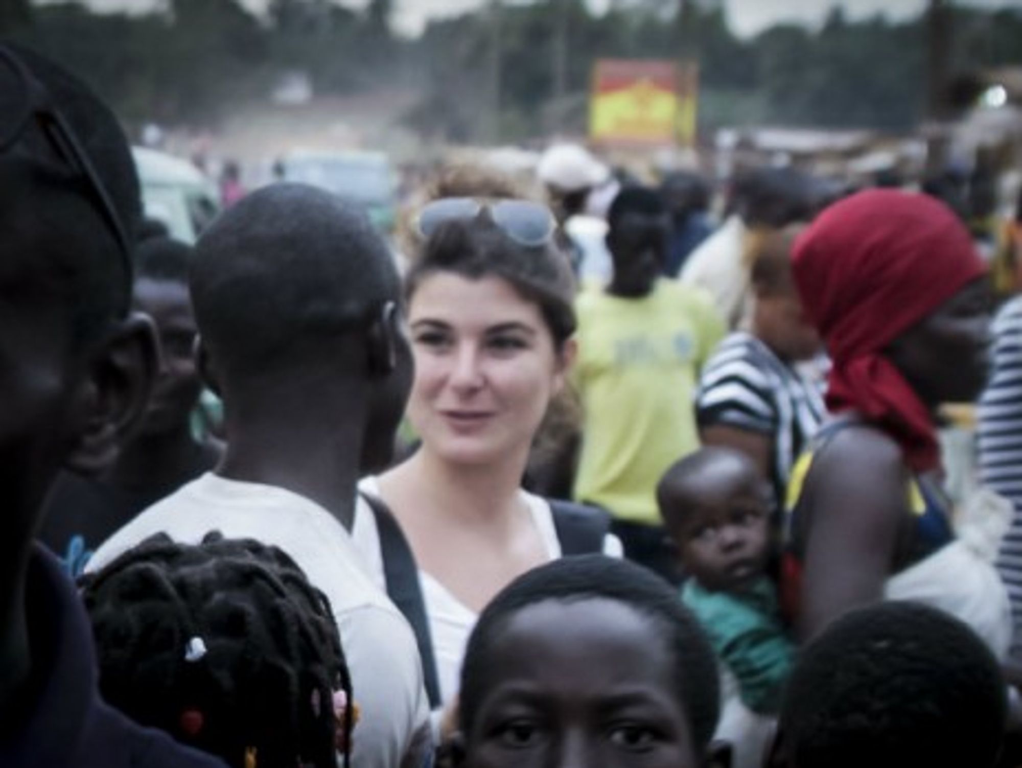Camille Lepage in March 2014 in a market in Bangui, capital of the Central African Republic. Photo: Christian Putsch