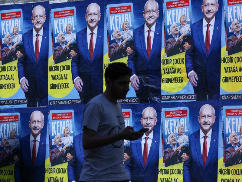 Campaign posters for Kemal Kilicdaroglu.