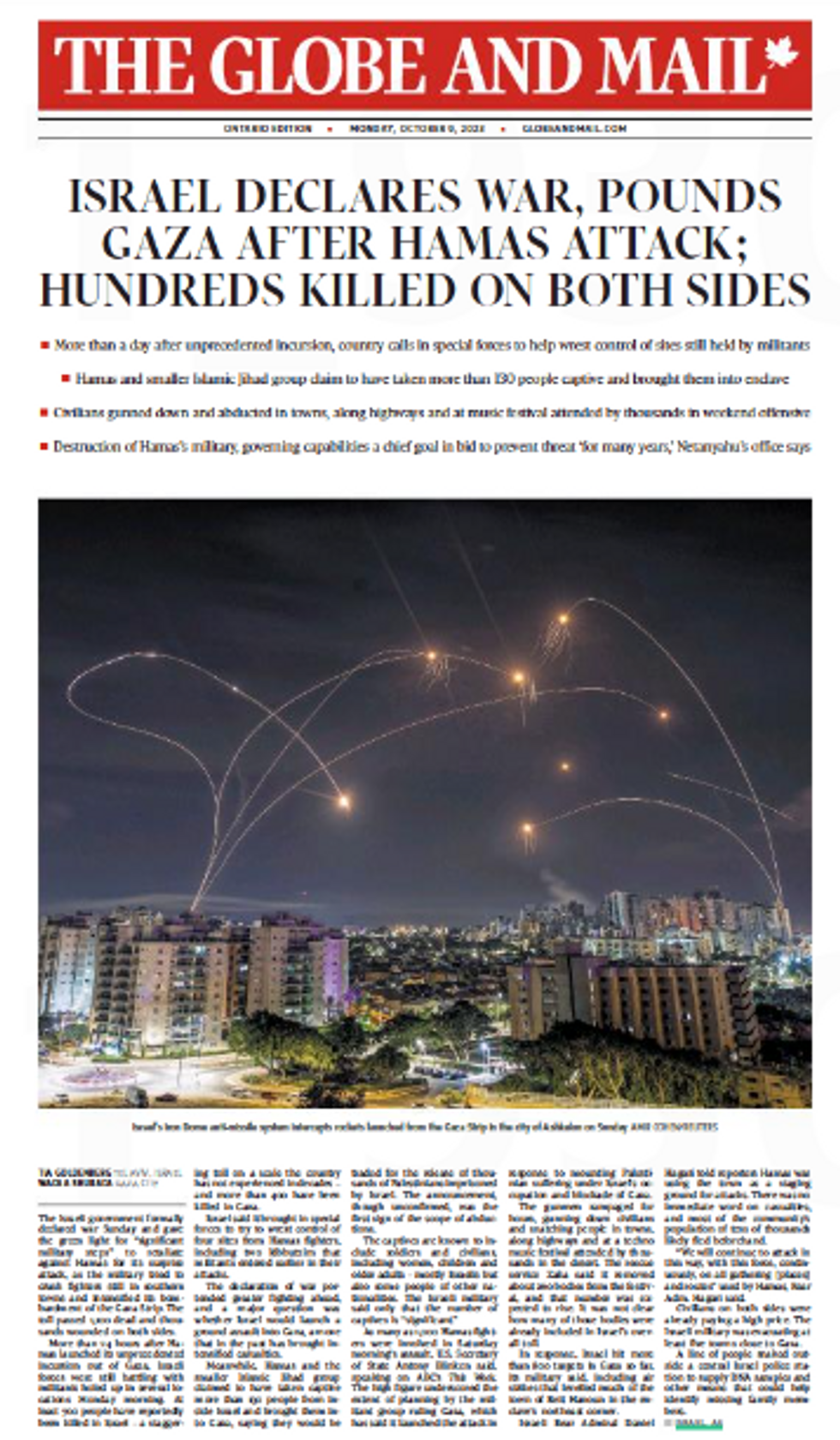 CANADA — The Globe and Mail