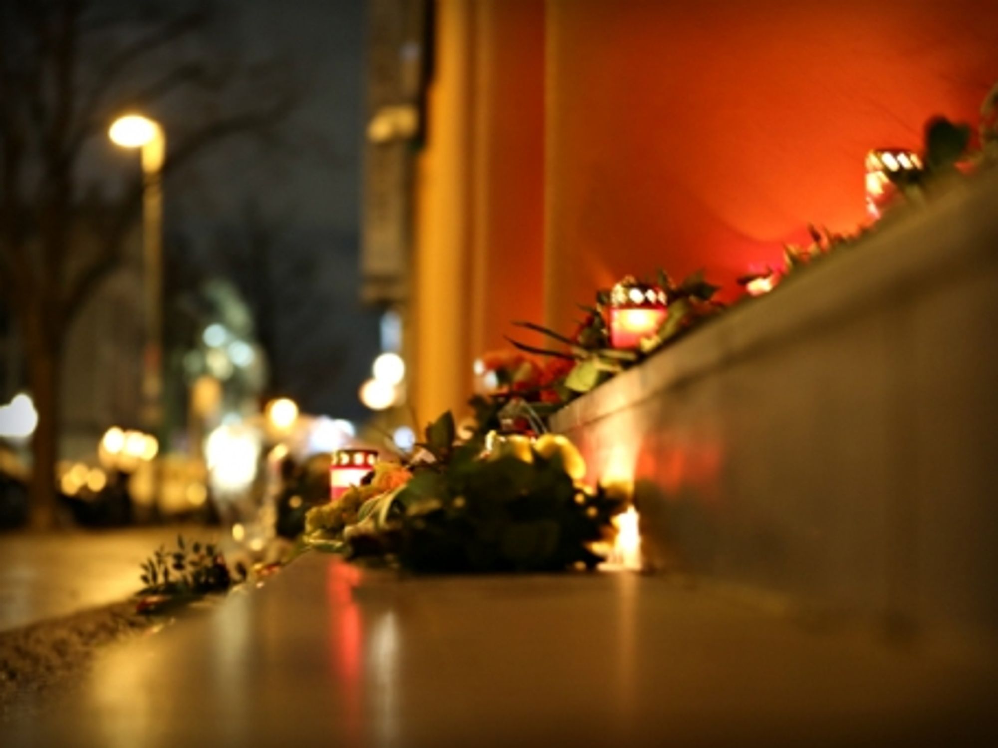 Candles lit in memory of the Brussels terrorist attacks victims