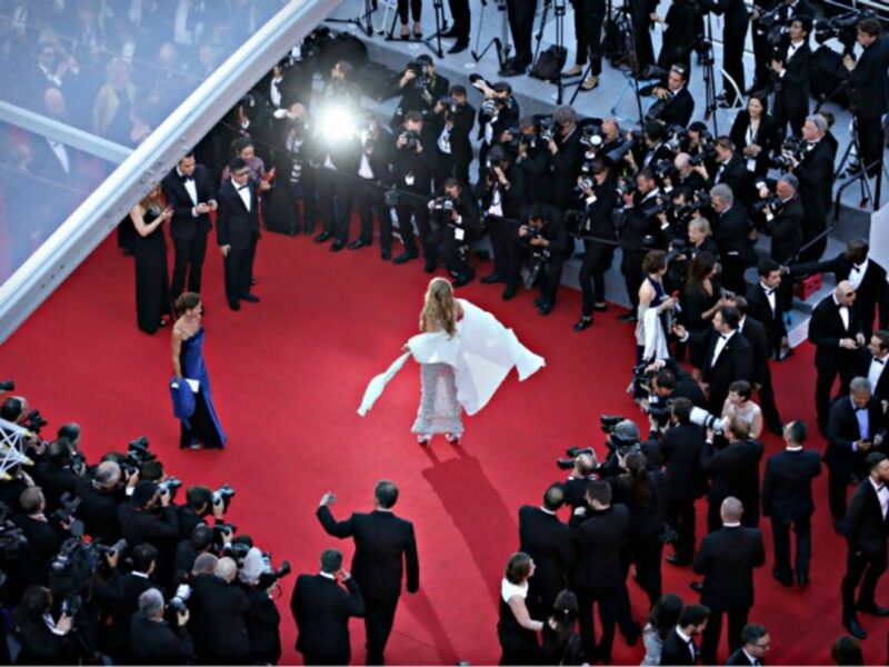 Cannes' red carpet from above