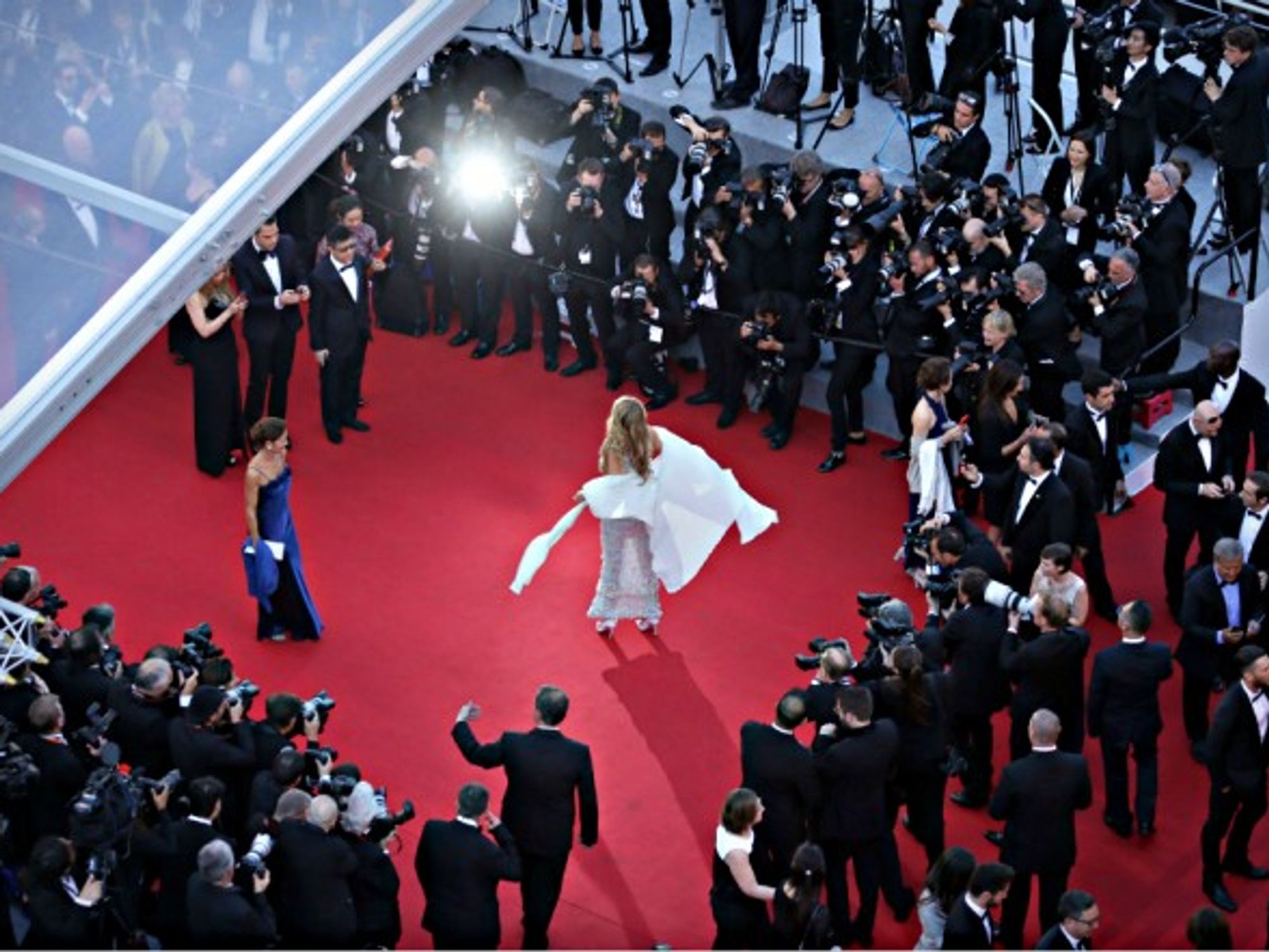 Cannes' red carpet from above