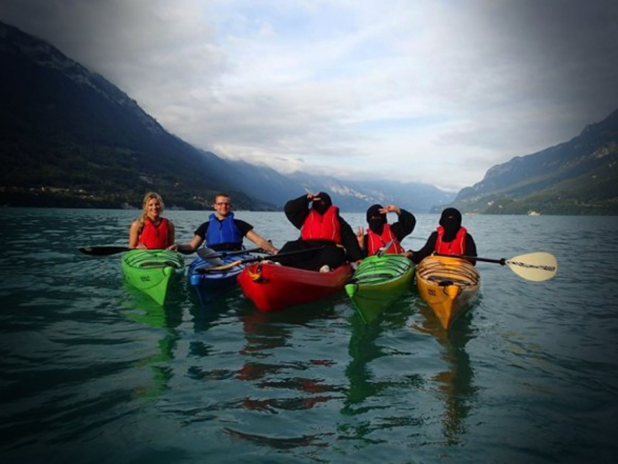 Canoeing in burqa