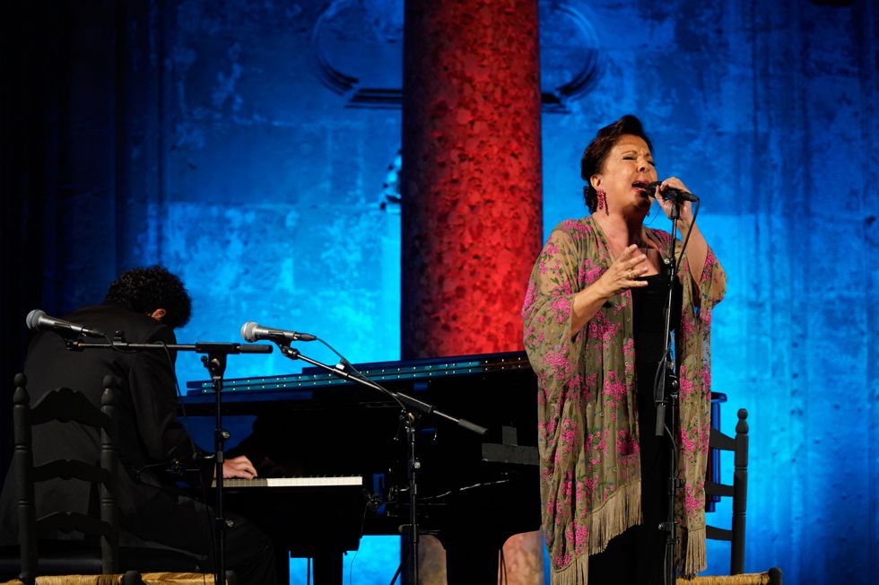 Carmen Linares performs at the Latin Grammy Session dedicated to flamenco, on September 15, 2023 in Granada.