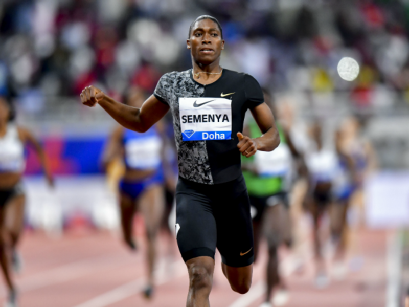 Caster Semenya competing in Doha, Qatar on May 3, 2019