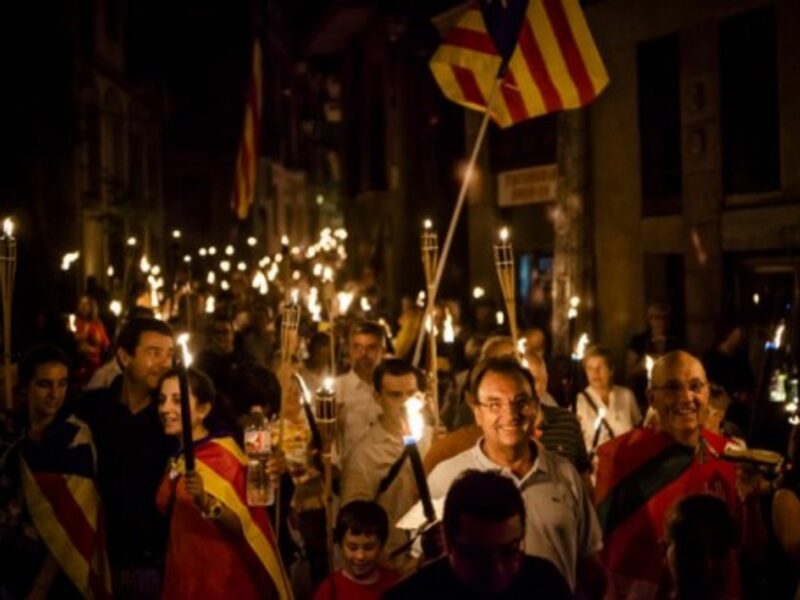 Catalan separatists in Barcelona