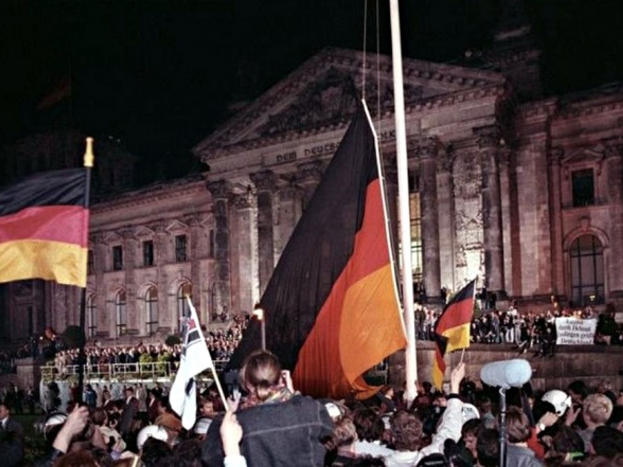 Celebrating 'German Unity' day in Berlin on Oct. 3, 1990