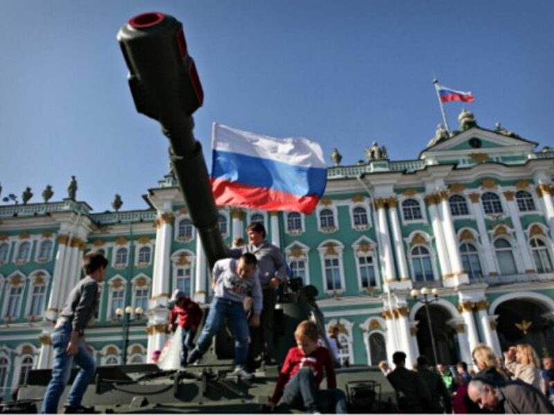 Celebrating National Flag Day in St. Petersburg in August 2014