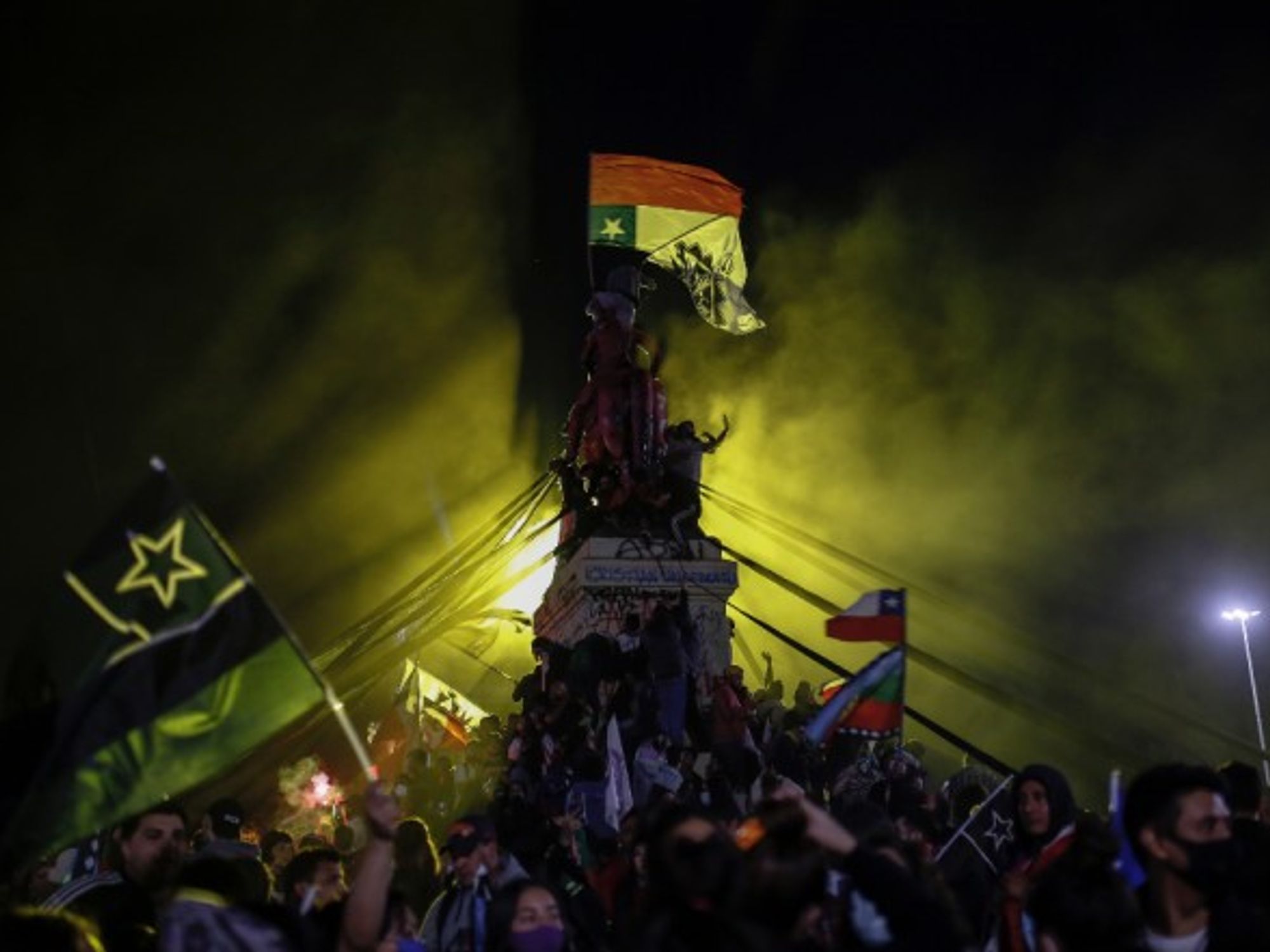 Celebrations in Santiago in Oct. 2020 when the country voted to replace its constitution