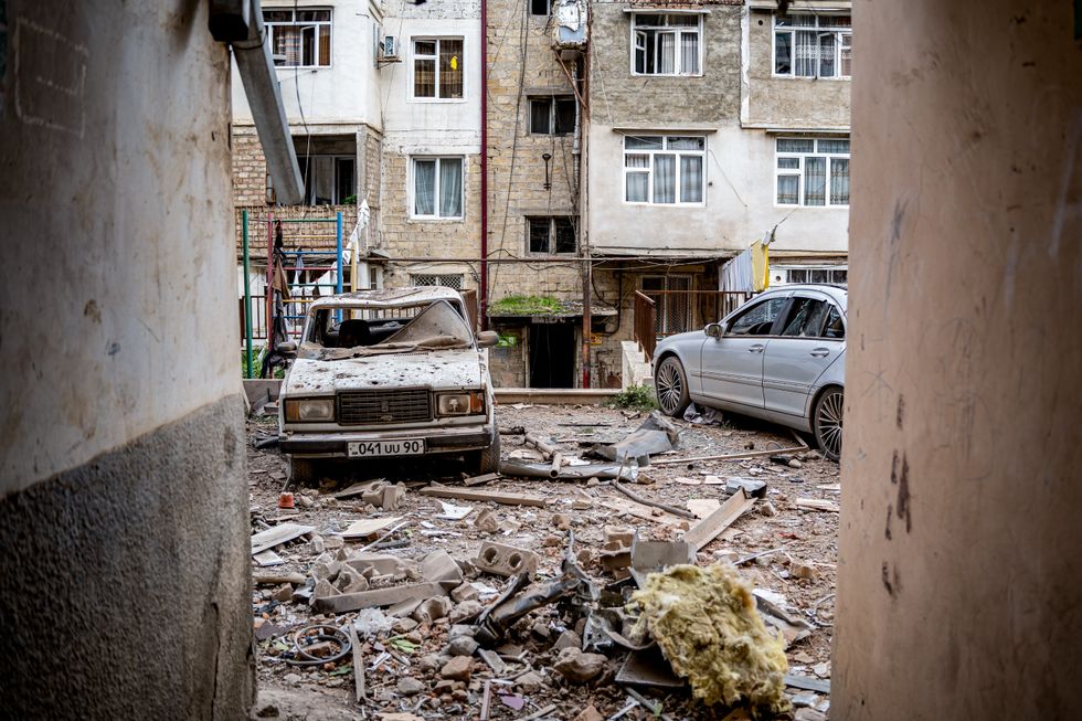 cenes of destruction in Stepanakert, the de facto capital and largest city of the breakaway Republic of Nagorno-Karabakh, which was the target of two days of Azerbaijan-led shelling that killed at least 32.