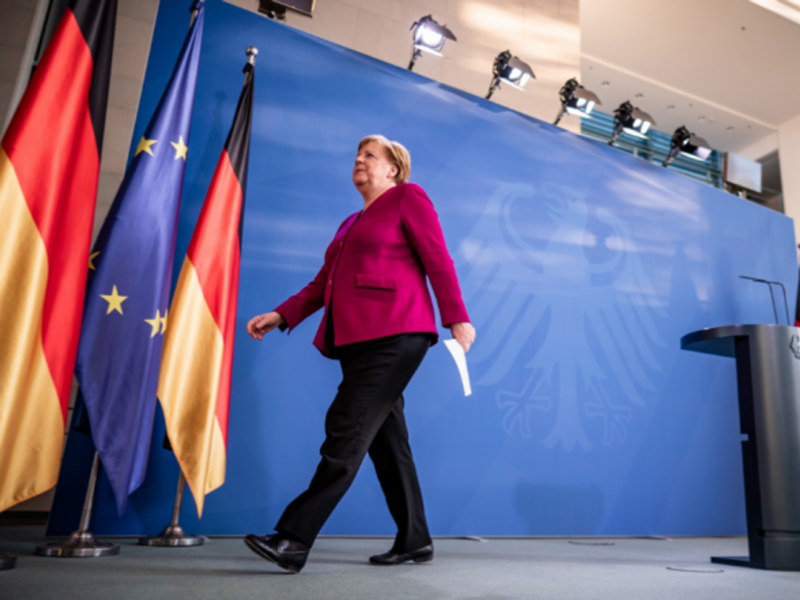 Chancellor Merkel in Berlin on April 23