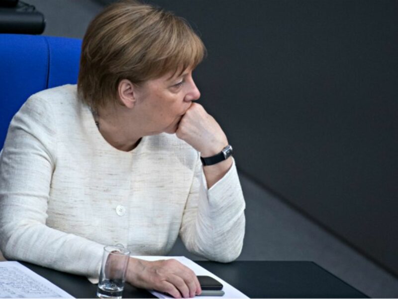 Chancellor Merkel in Berlin's Bundestag on July 3