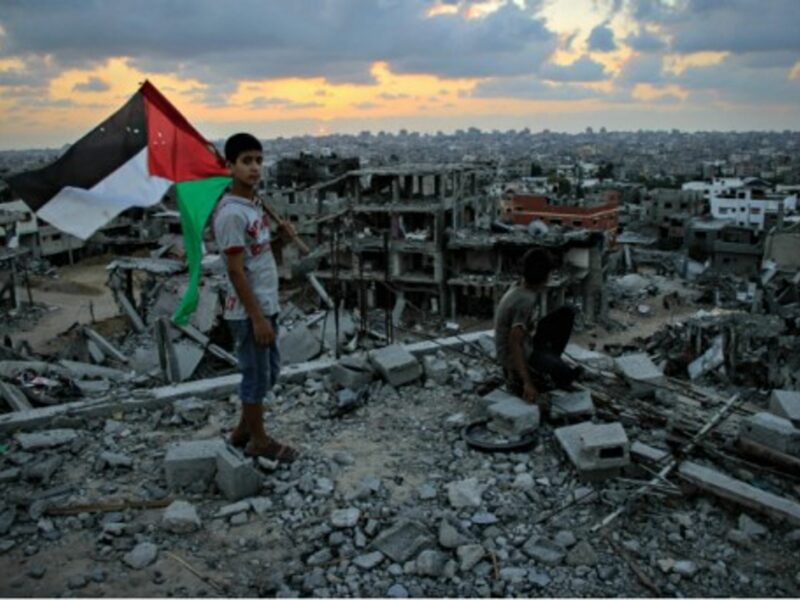 Children in Gaza's Shejaia neighborhood on Sept. 1
