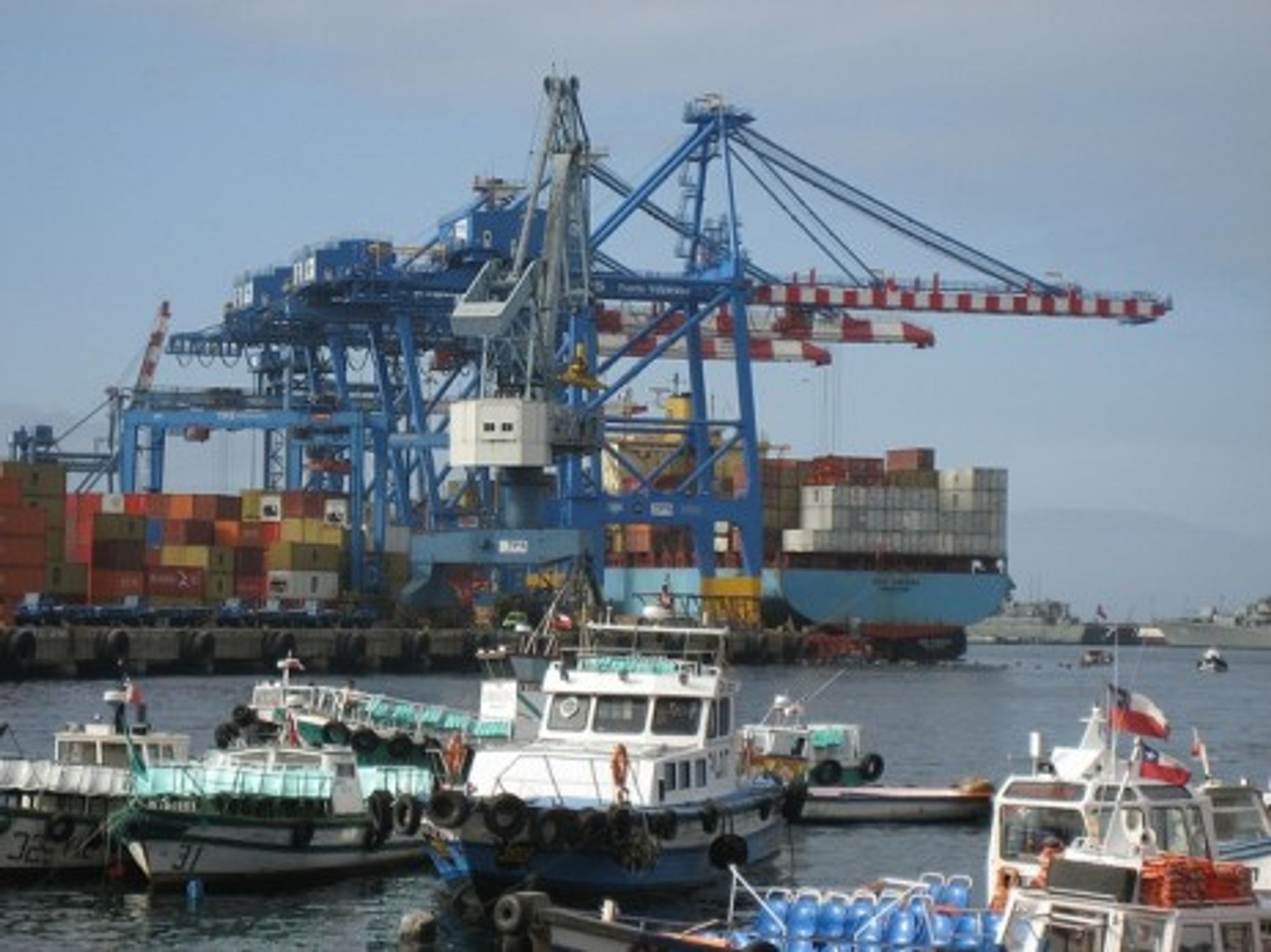 Chile's busy industrial port in Valparaiso