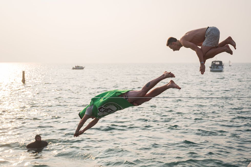 Chilly New Year’s dive in Slovenia