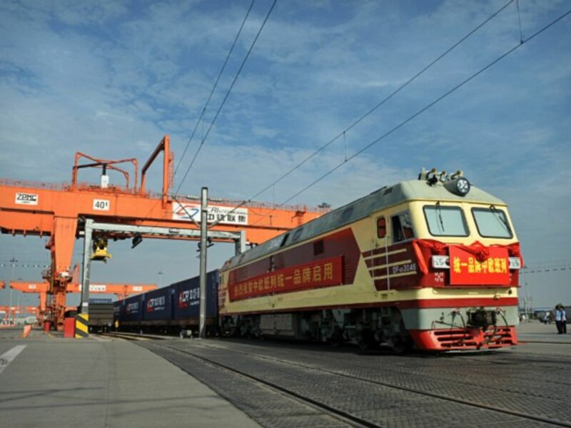 China-to-Europe cargo train in Chengdu