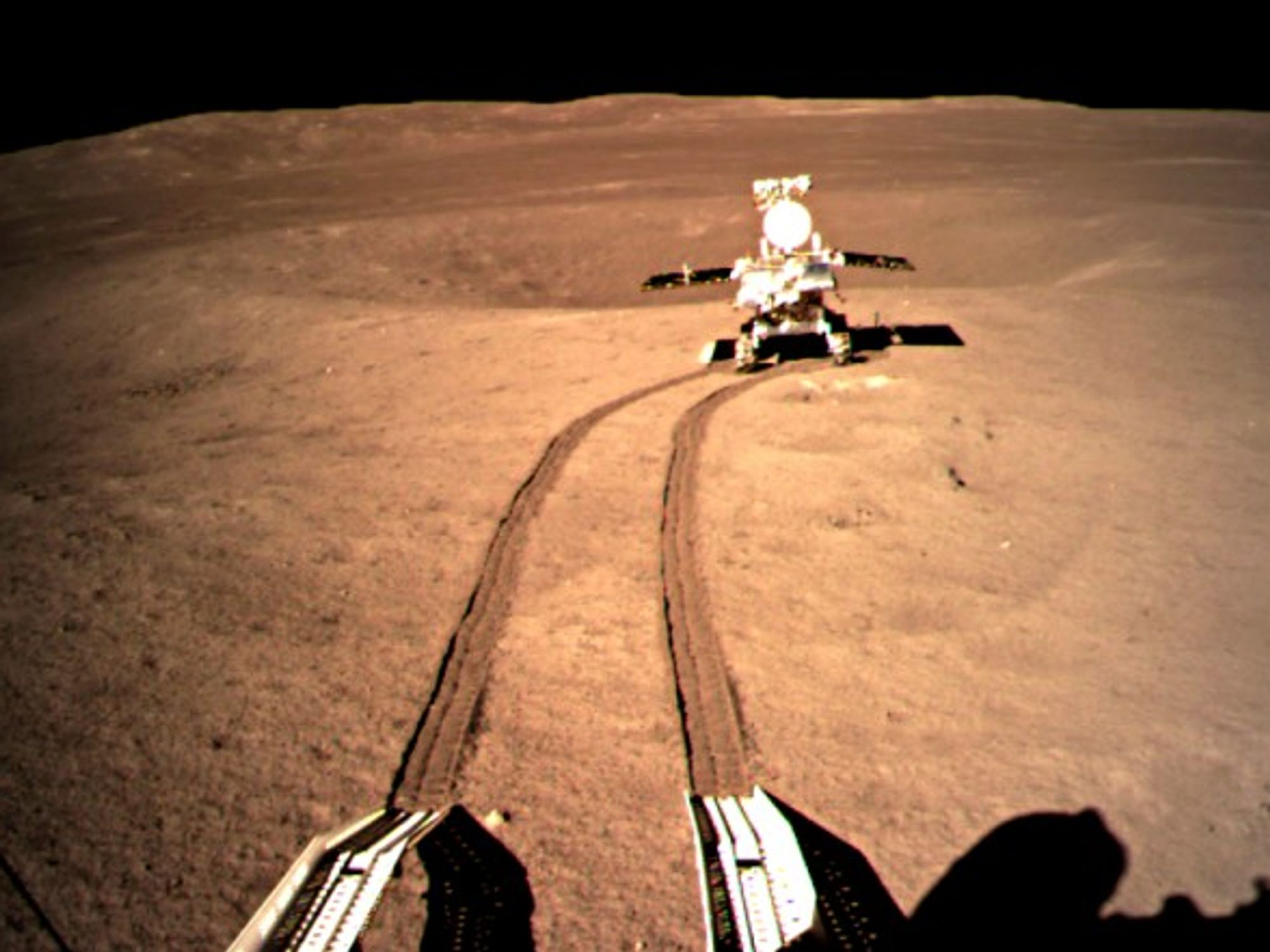 China's lunar rover on the dark side of the Moon on Jan. 11