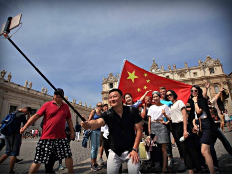 Chinese pilgrims in St. Peter's Square at the Vatican in 2016