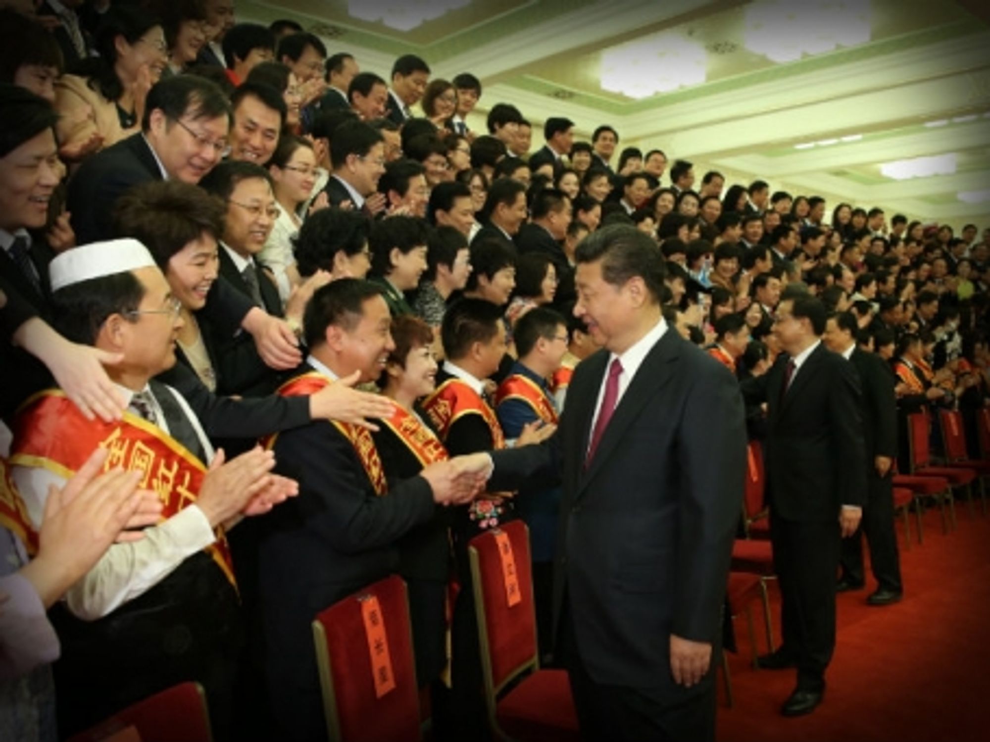 Chinese President Xi Jinping meets delegates attending the 10th general congress of the Red Cross Society of China in Beijing.