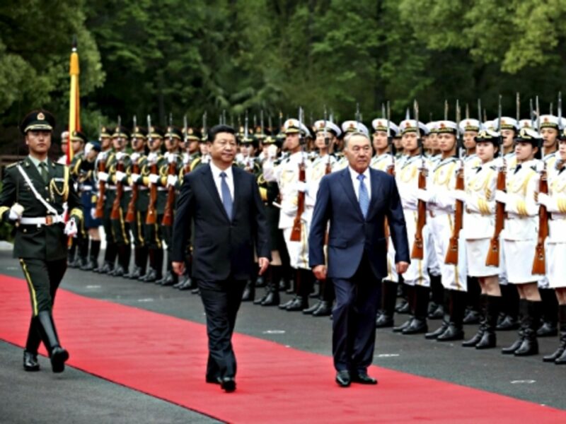 Chinese President Xi Jinping with President of Kazakhstan Nursultan Nazarbayev in May 2014