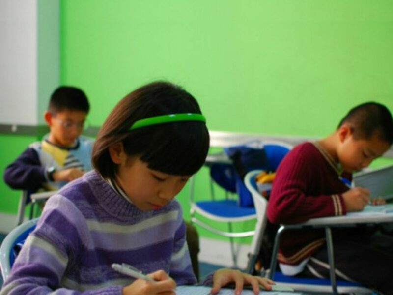 Chinese pupils taking a test
