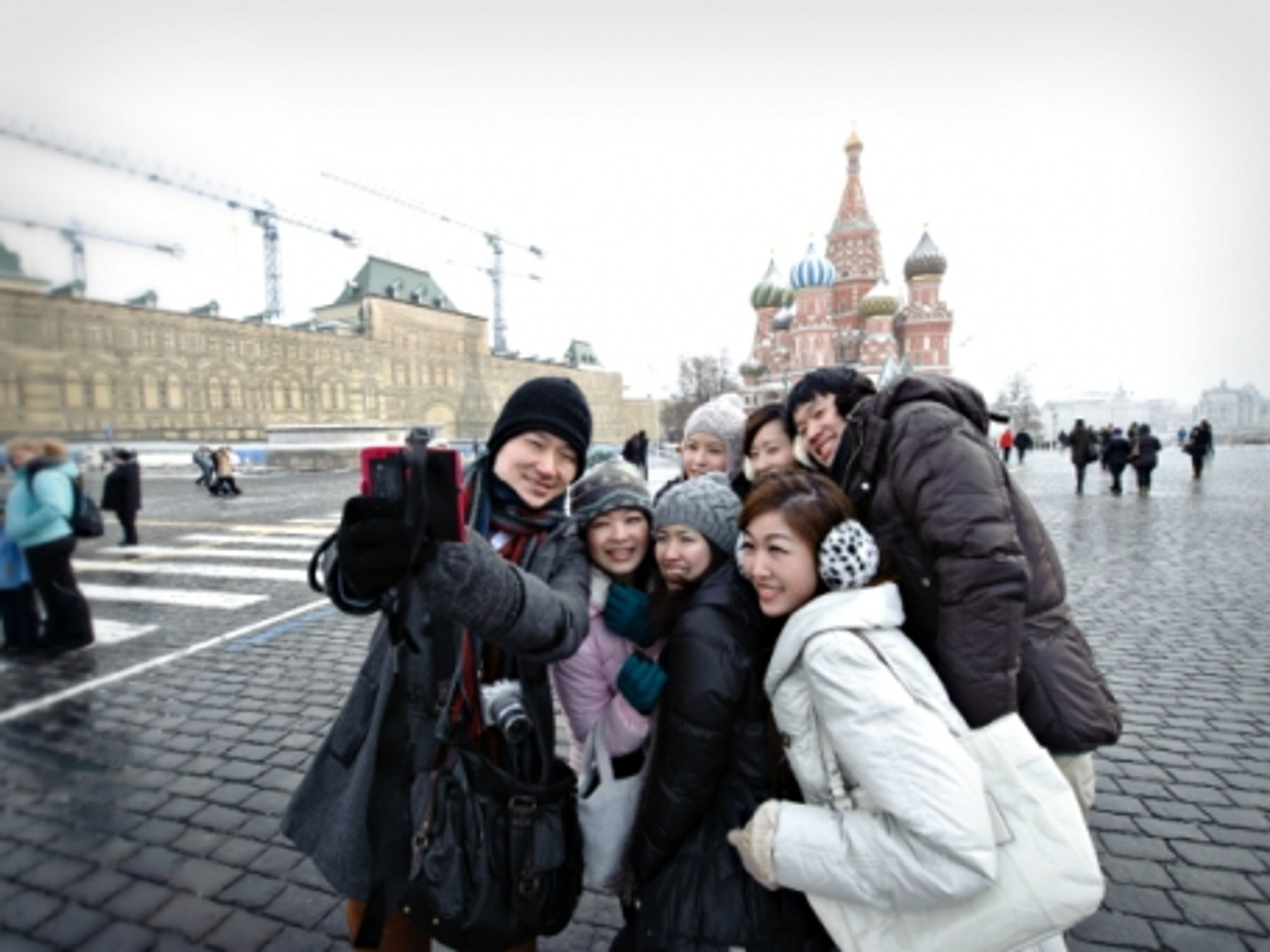 Chinese tourists in Moscow's Red Square