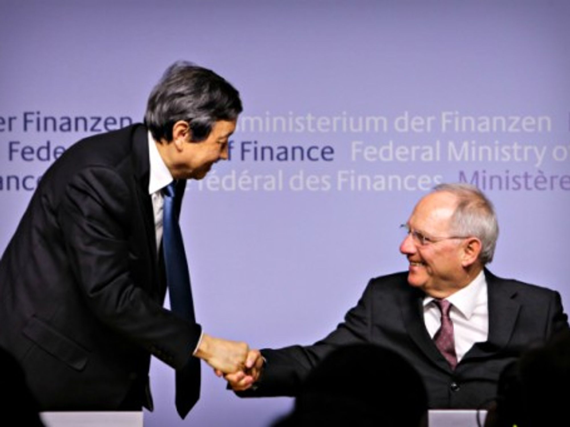 Chinese Vice Premier Ma Kai and German Finance Minister Wolfgang Schaeuble. On March 17 Germany confirmed it was joining the AIIB.