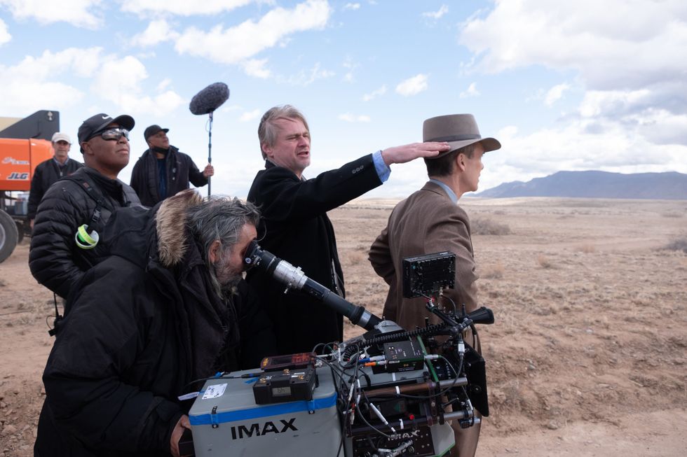 Christopher Nolan and Cillian Murphy on the set of Oppenheimer​