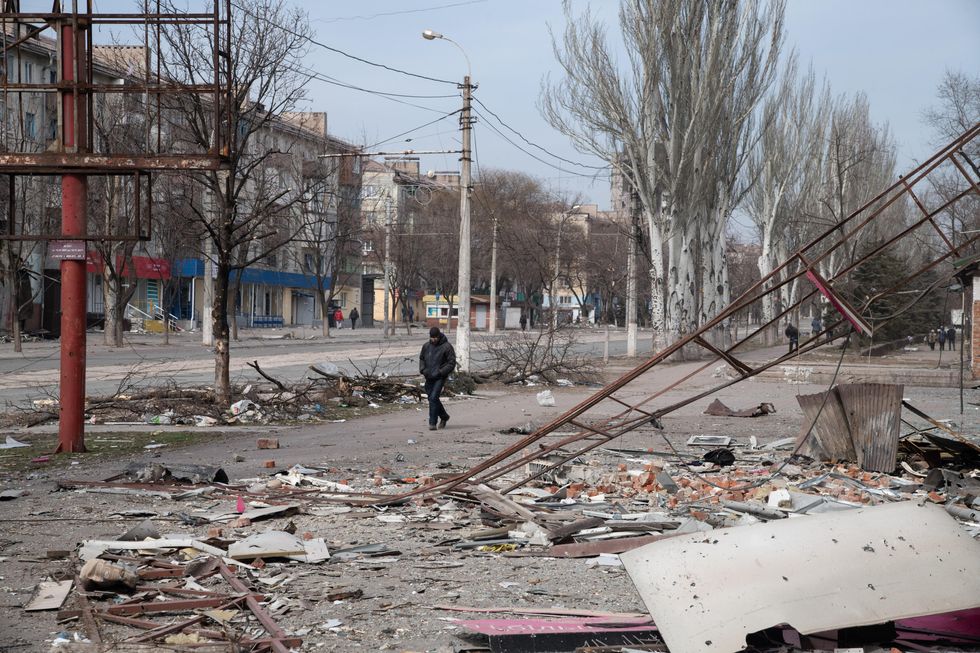 Civilians have reappeared on the destroyed streets of Mariupol after a recent lull in shelling in areas of the city now under the control of Russian/Pro-Russian forces