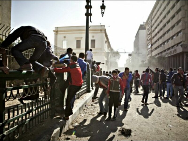 Clashes in a Cairo street near Tahrir Square on Jan. 25, 2013