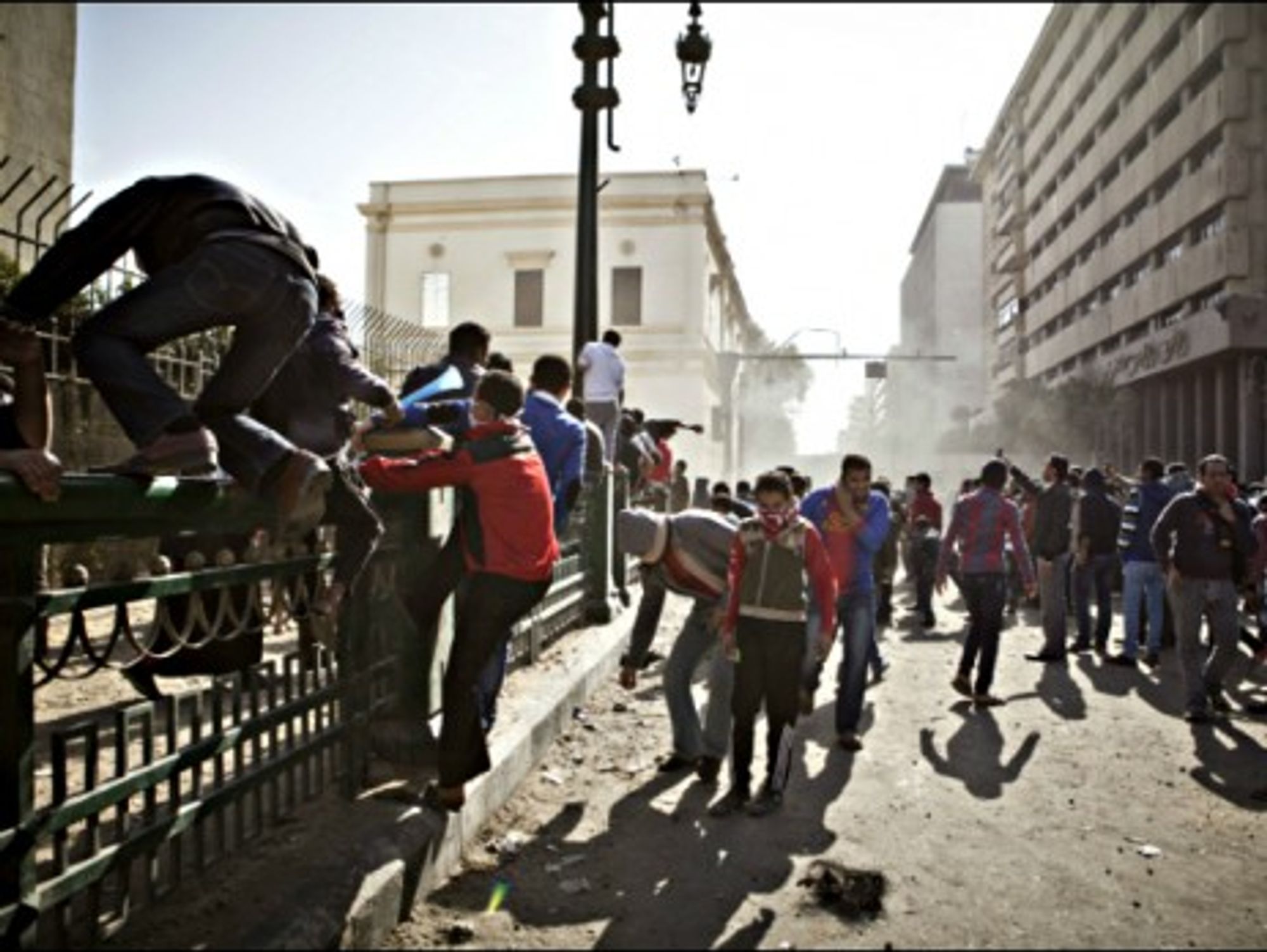Clashes in a Cairo street near Tahrir Square on Jan. 25, 2013