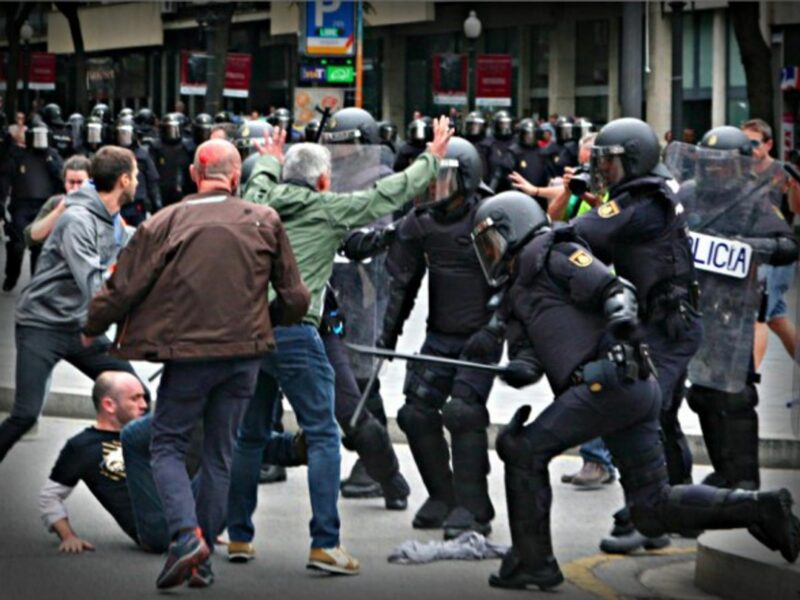 Clashes in Tarragona, Catalonia on Sunday