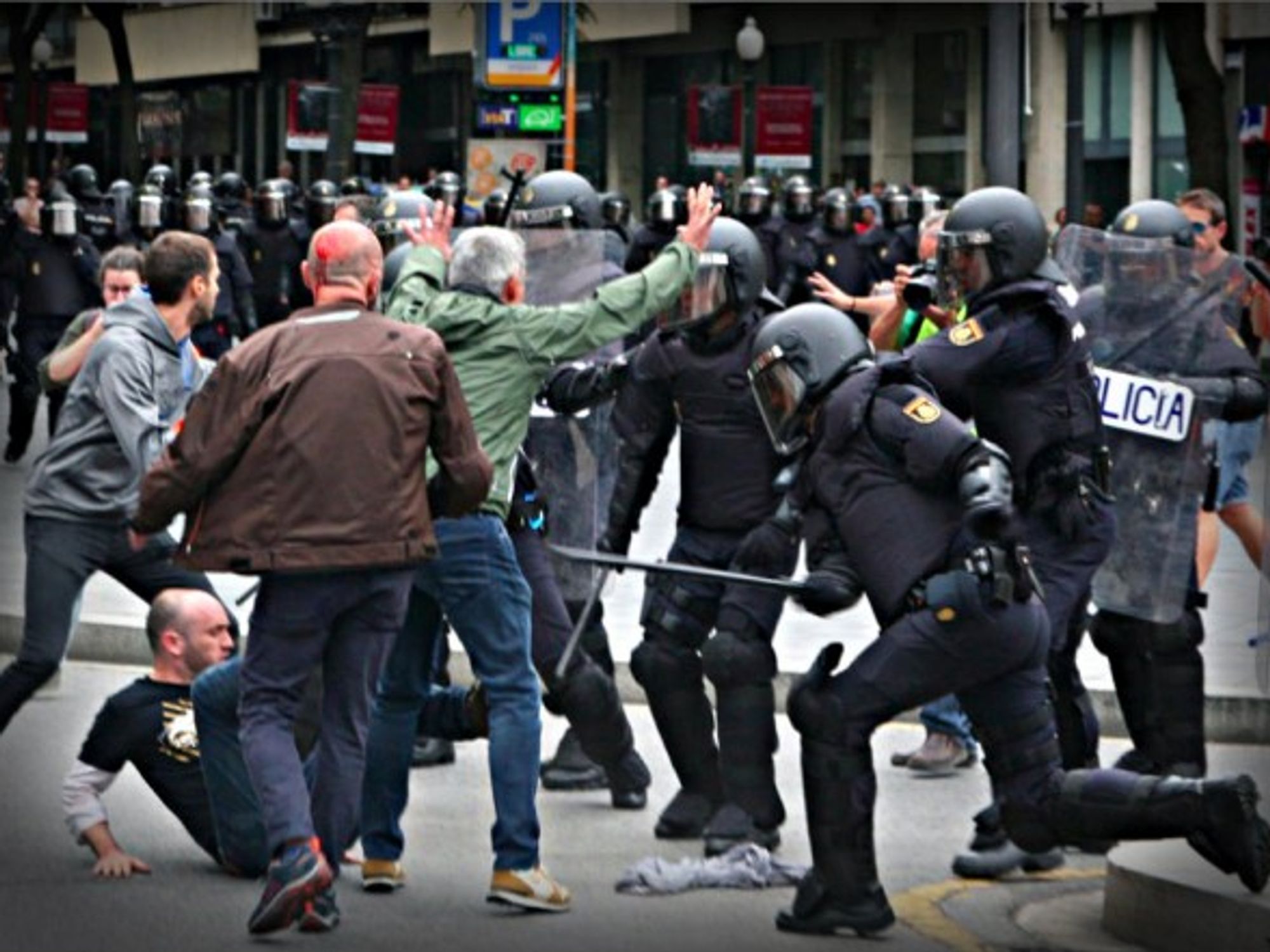 Clashes in Tarragona, Catalonia on Sunday