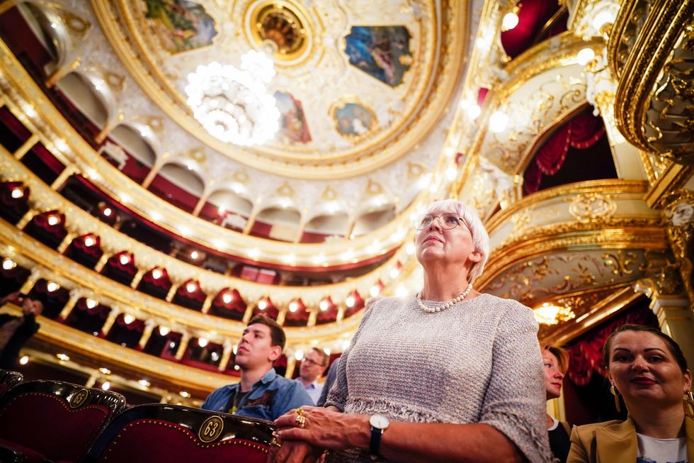 Claudia Roth, Minister of State for Culture and Media, visits the opera house in the Ukrainian port city of Odessa