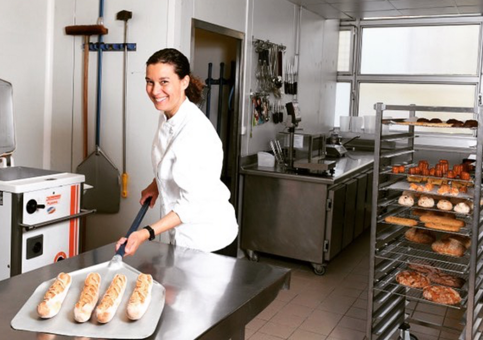 Clémentine Olivier making gluten-free bread and pastries.