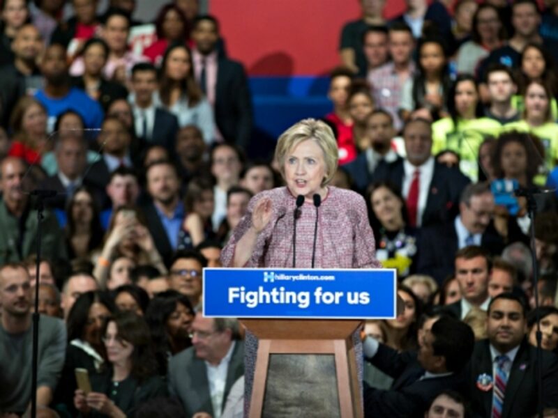 Clinton in New York on Tuesday night